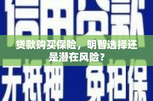 肃南贷款购买保险，明智选择还是潜在风险？