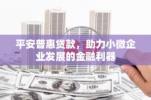 兴业平安普惠贷款，助力小微企业发展的金融利器