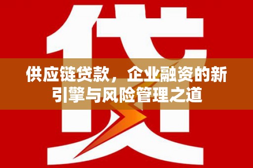 滁州供应链贷款，企业融资的新引擎与风险管理之道