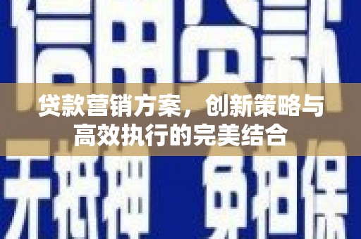横县贷款营销方案，创新策略与高效执行的完美结合