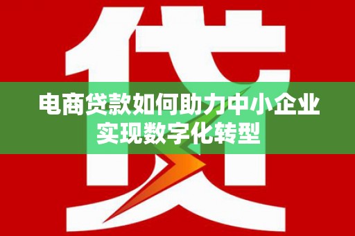 博湖电商贷款如何助力中小企业实现数字化转型