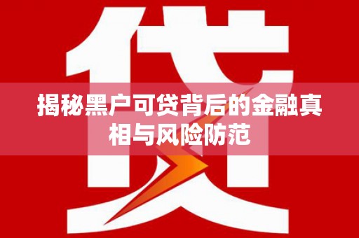 抚远揭秘黑户可贷背后的金融真相与风险防范