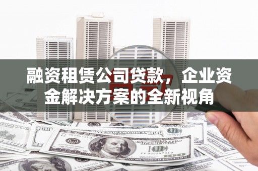 泾县融资租赁公司贷款，企业资金解决方案的全新视角