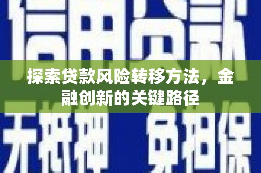 新绛探索贷款风险转移方法，金融创新的关键路径