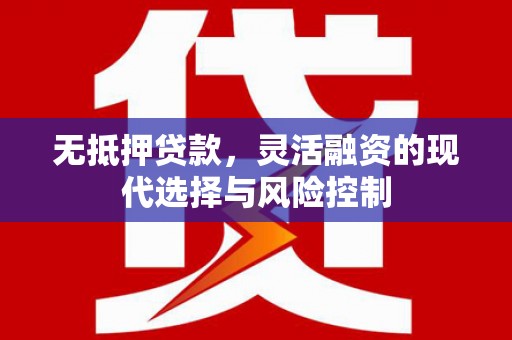 南宁无抵押贷款，灵活融资的现代选择与风险控制