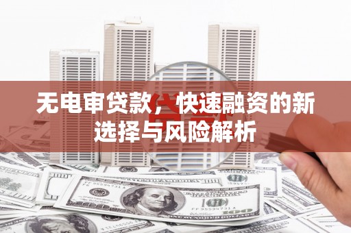 福海无电审贷款，快速融资的新选择与风险解析