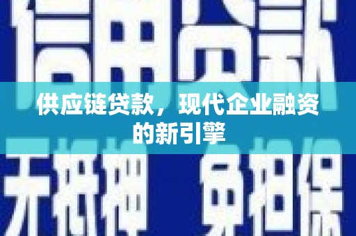 南平供应链贷款，现代企业融资的新引擎