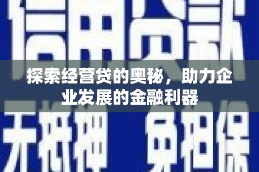 娄星探索经营贷的奥秘，助力企业发展的金融利器