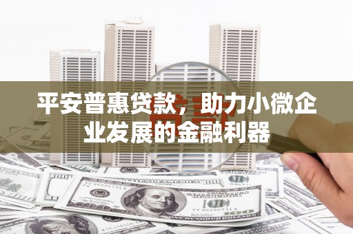 化州平安普惠贷款，助力小微企业发展的金融利器